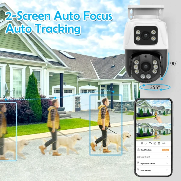 Gadinan 4/8CH POE NVR Kit Outdoor Waterproof Dual Lens PTZ IP Camera 6MP H.265 CCTV Home Security System Set Video Surveillance 6