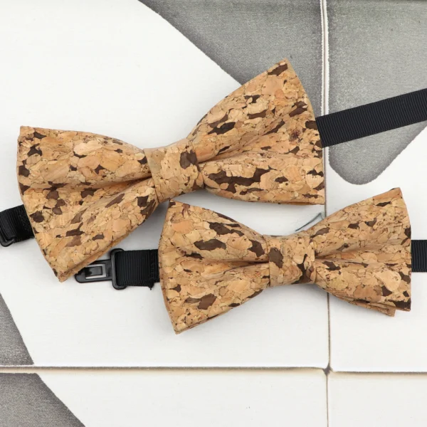 New Fashion Cork Wood Parent-Child Bow Ties Set Novelty Handmade Neckwear Butterfly For Wedding Party Man Gift Accessories Tie 6