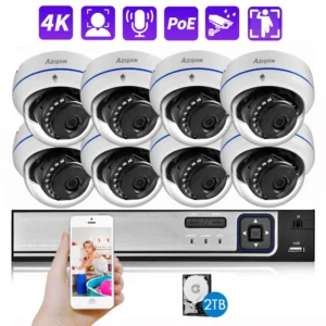 Vandalproof 4K 8MP Security Camera System H.265 POE NVR Kit CCTV Dome IP Camera Face Detect Audio Record Video Surveillance Set 1