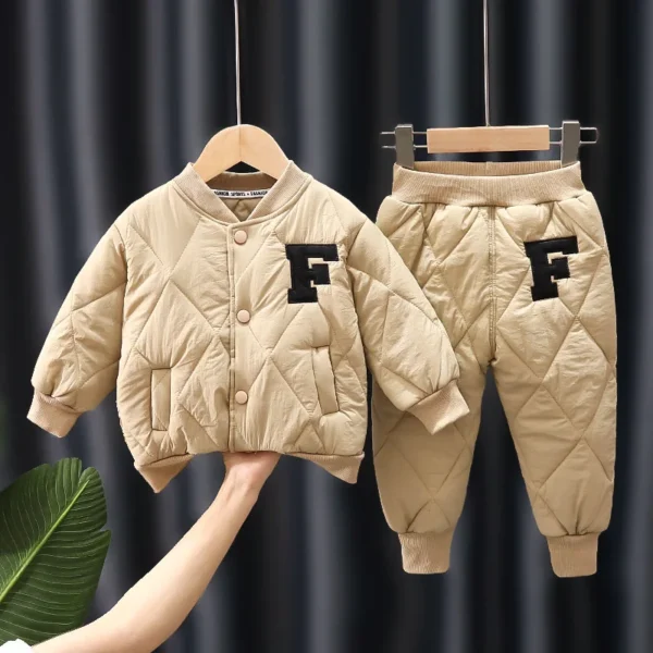 1 2 3 4 5 Years Winter Boys Clothing Sets Alphabet Fashion Warm Coat And Pants 2Pcs Boys Suits Birthday Gifts New Kids Clothes 1