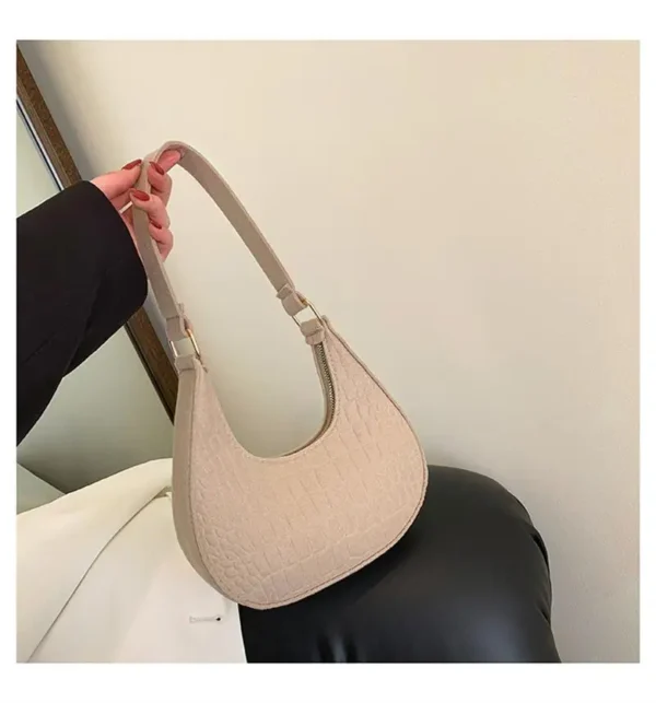 ISKYBOB Casual Shoulder Handbag Bag Women Felt Stone Pattern Underarm Bag 2023 Fashion Temperament Korean Version Winter Purse 3