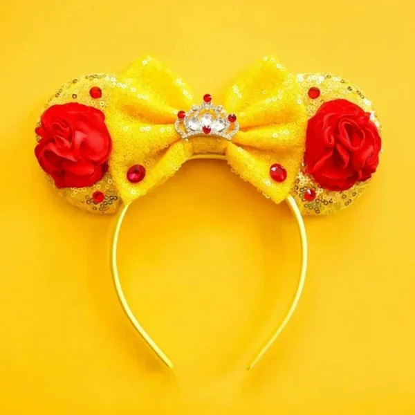 Disney Beauty and the Beast Hairbands Belle Ear Headband for Adults Enchanted Rose Headwear Women Girls Party Hair Accessories 6