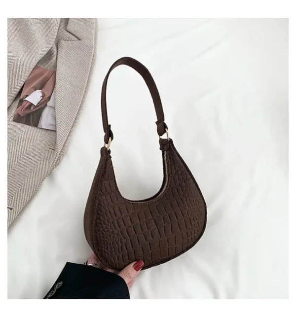 ISKYBOB Casual Shoulder Handbag Bag Women Felt Stone Pattern Underarm Bag 2023 Fashion Temperament Korean Version Winter Purse 4