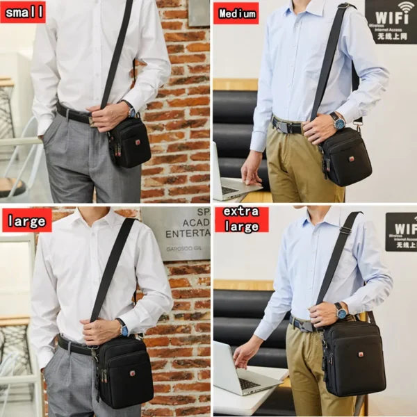 JANGEAR Men Shoulder Bag Casual Messenger Bags Waterproof Man Purse Zipper Crossbody Can Wear A Belt Multi-purpose Mini Belt Bag 2