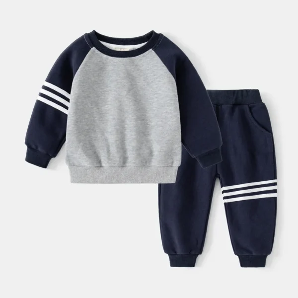 New Spring Autumn Children Clothes Set Color Patchwork Kids Boys Two-Piece Sets Children Boy Casual Tracksuit Outfits Tops Pants 5