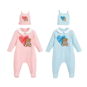 Newborn Baby Clothes Romper 0 to 3 Month Footies Baby Girl Boy Clothing Print Cute Cartoon New Born Baby Romper Hat Bibs Outfit 1