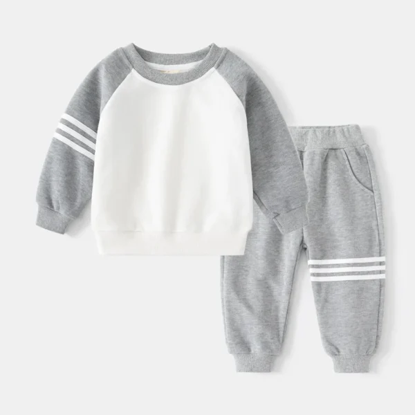 New Spring Autumn Children Clothes Set Color Patchwork Kids Boys Two-Piece Sets Children Boy Casual Tracksuit Outfits Tops Pants 4