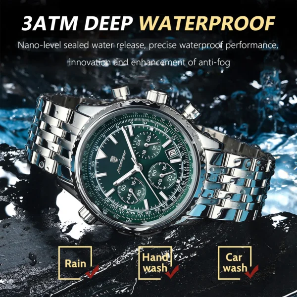 POEDAGAR Luxury Military Watch for Men Waterproof Luminous Date Chronograph Man Watch Sport Quartz Stainless Steel Men's Watches 3