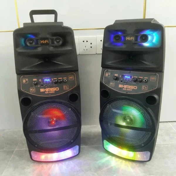 2000W High-power Bluetooth Speaker Portable Outdoor LED Trolley Case FM Radio Home Audio System Wired Microphone Homes Karaoke 5