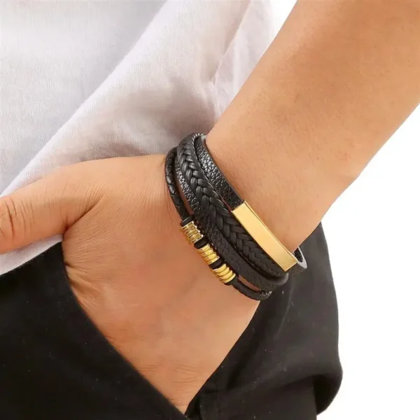 Classic Men's Leather Bracelet New Style Hand-woven Multi-layer Combination Accessory Fashion Man Jewelry Wholesale Dropshipping 4