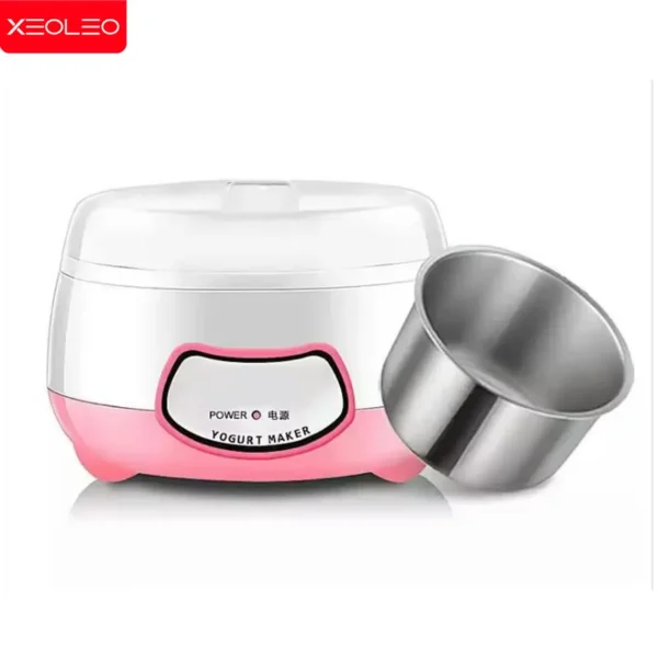 XEOLEO Yogurt Maker Mini Automatic Yogurt Machine Household DIY Yogurt Tools Kitchen Appliances Stainless Steel Tank Pink 220V 6