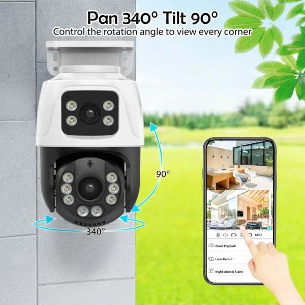 Gadinan 4/8CH POE NVR Kit Outdoor Waterproof Dual Lens PTZ IP Camera 6MP H.265 CCTV Home Security System Set Video Surveillance 5