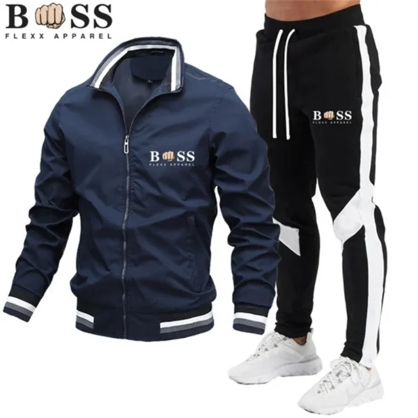 BSS FLEXX APPAREL 2024 Mens Tracksuits Men Sets Sweatshirt+sweatpants Tracksuit Zipper Stand Collar Sports Suit Jogging Fitness 5