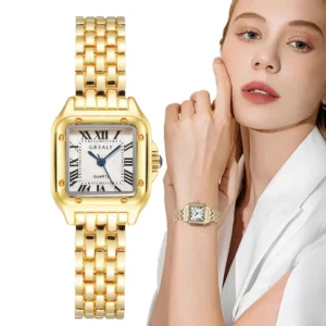 UTHAI Women Watch Light Luxury Brand Stainless Steel Ladies Fashion Quartz Watches Business Female Clock Bracelet Wristwatch 1