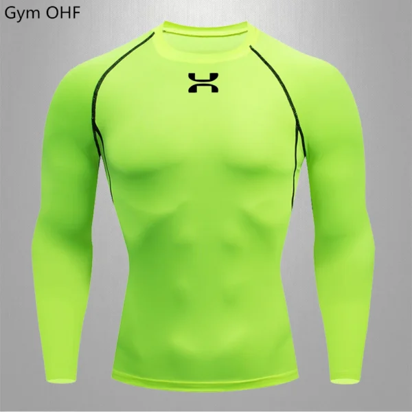 Sports Shirt Fitness T-shirt Undershirt Men's Running Tight Sportswear Quick Drying High Stretch Top Sports Long-sleeved Top 6