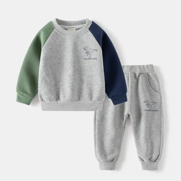 New Spring Autumn Children Clothes Set Color Patchwork Kids Boys Two-Piece Sets Children Boy Casual Tracksuit Outfits Tops Pants 3