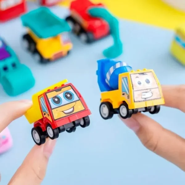 6Pcs Mini Inertial Pull Back Engineering Car Set Child Kids Cartoon Toys Birthday Gift 3