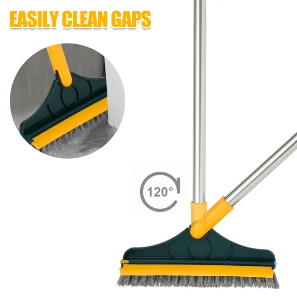 2 in 1 Floor Cleaning Brush Adjustable Floor Scrub Magic Broom with Long Handle and Squeegee Household Bathroom Cleaning Tool 2