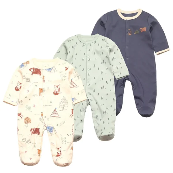 3PCS/Lot New Spring Autumn Brands Newborn Children Clothes Baby Boy Girl Cotton Clothes Long-Sleeve 0-12M Baby Rompers 5