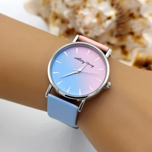 New Ladies Casual Gradient Ramp Clock 2 Color Watchstrap Luxury Women Watches Female Quartz Wristwatches Feminino Zegarek Damski 1