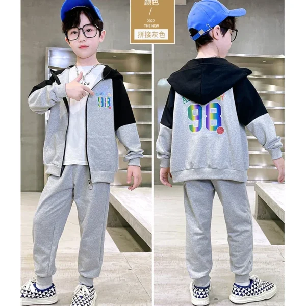 2024 New Spring Autumn Child Boy Clothing Set Letter Hoodies Coats + Pants 2Pcs Tracksuit Suit For Kids Children Present 4