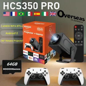 Project Hcs350 Pro Retro Video Game Consoles Handheld Game Console WIFI Portable Intelligent Quad Core Projector Arm Cortex-a53 1