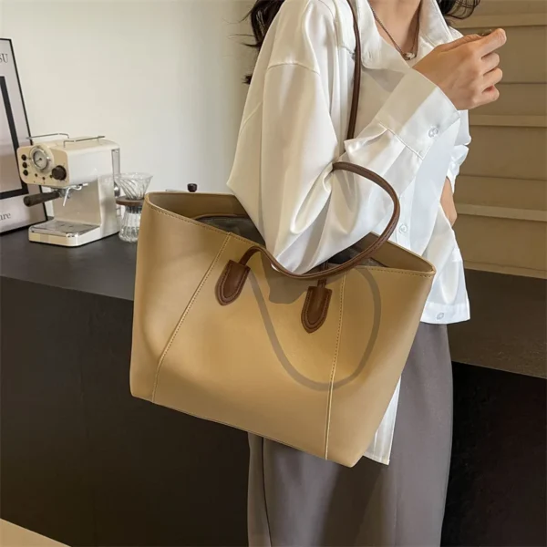 Hot Selling Light Luxury Sewing Thread Zipper Women's Handbag 2024 New High-end Fashion PU Women's Commuter Shoulder Bag Bolsa 3