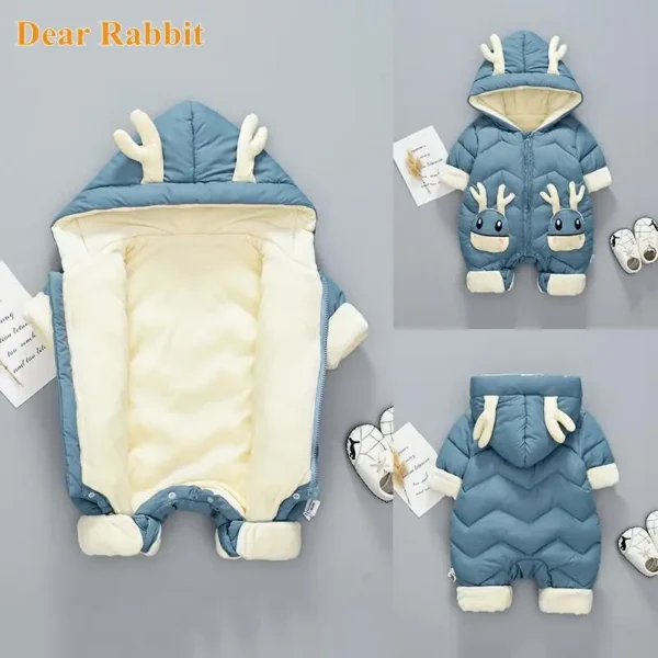 New born Warm Baby coat Winter Hooded mantle Rompers Thick Outfit Jumpsuit Overalls Snowsuit Children Boys Clothing kids clothes 1