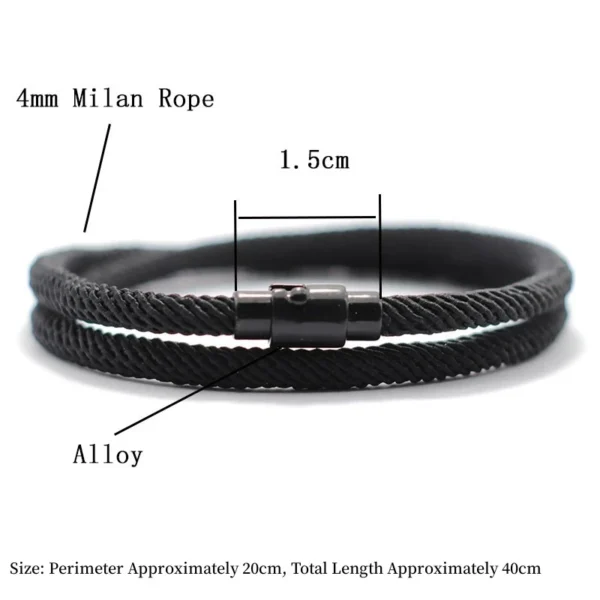 New Minimalist Men's Rope Bracelet Double Layer Survival Bracelet Accessories Boyfriend Gift Magnet Buckle Men's Bracelet 5