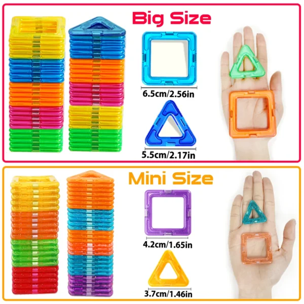 Magnetic Building Blocks Big Size and Mini Size DIY Magnets Toys for Kids Designer Construction Set Gifts for Children Toys 2