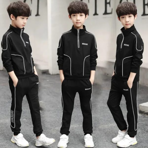 Spring Autumn Teenager Boys Clothing Sets Child Fashion Letter Sweatshirt + Pants 2Pcs Kids Tracksuit 4 5 6 7 8 9 10 11 12 Years 2