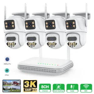 8CH NVR 6MP Outdoor Waterproof Wireless PTZ Cam HD IP Dual Lens H.265X CCTV Home Security Surveillance Camera System Video Kits 1