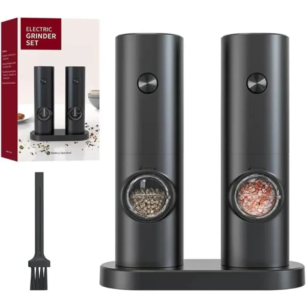 2Pcs Electric Salt And Pepper Grinder With Adjustable Coarseness Refillable Mill Battery Powered Kitchen Automatic Gadget 6