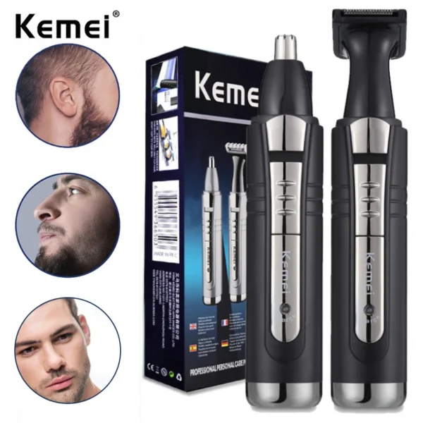 Kemei Electric Nose and Ear Trimmer 2 In 1 Face Care Hair Trimmer for Men Personal Care Tools Small Clipper with Cutting Guides 1