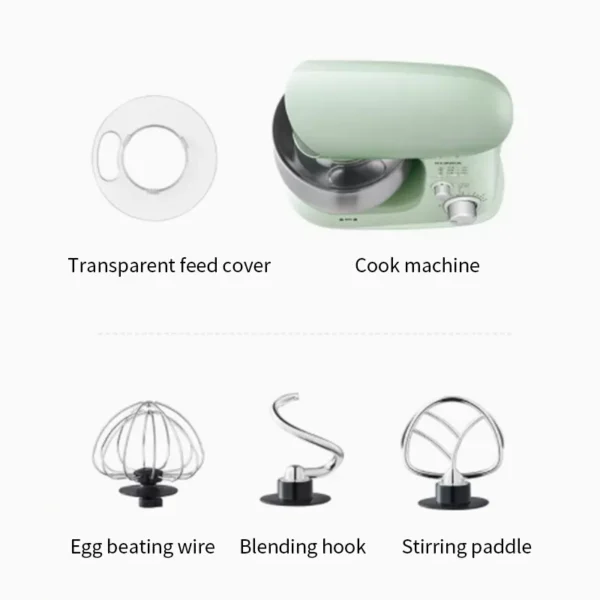 Multifunctional chef machine household 3-5 liter small dough kneading machine fully automatic household electric egg beater 5