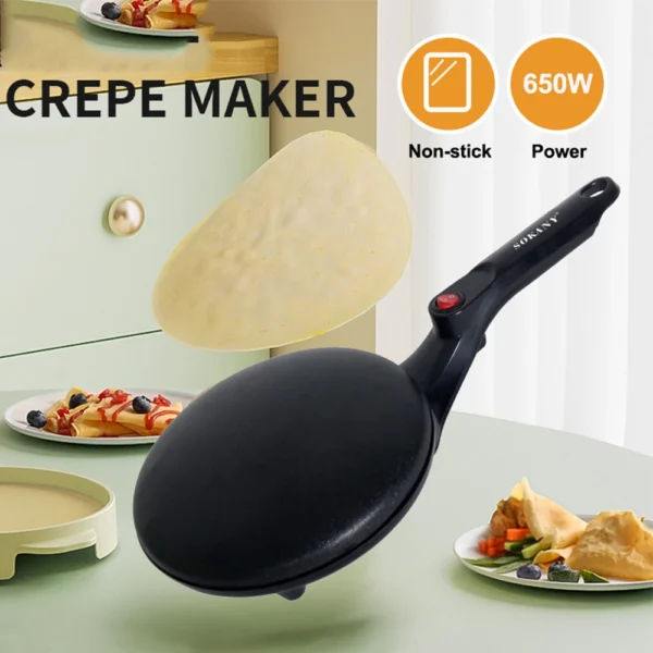 220V Electric Crepe Maker 650W Handheld Nonstick Coating Spring Roll Machine Automatic Portable Pancake Maker Kitchen Appliances 4