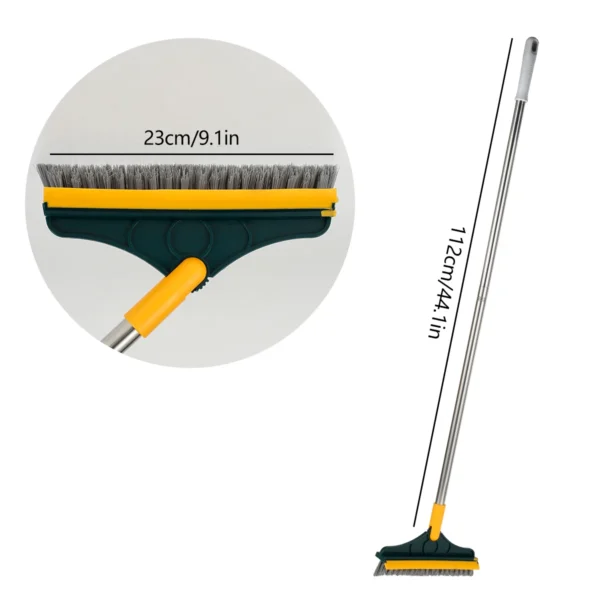 2 in 1 Floor Cleaning Brush Adjustable Floor Scrub Magic Broom with Long Handle and Squeegee Household Bathroom Cleaning Tool 4