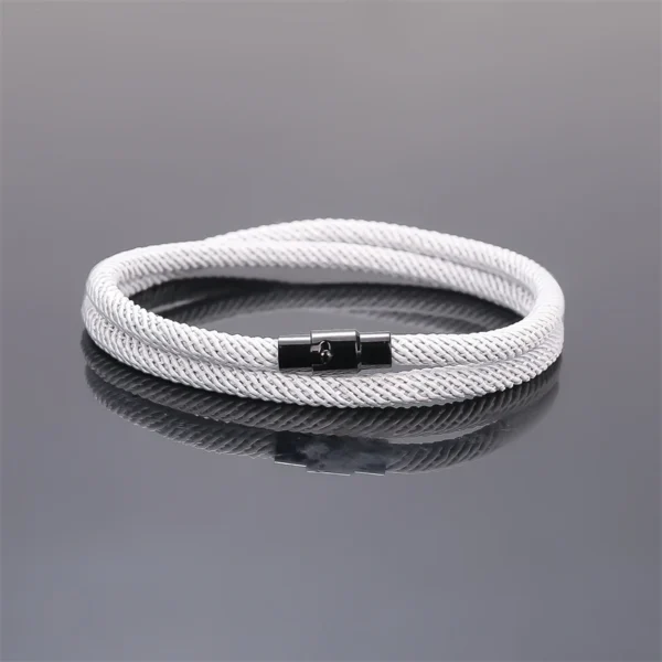 New Minimalist Men's Rope Bracelet Double Layer Survival Bracelet Accessories Boyfriend Gift Magnet Buckle Men's Bracelet 6