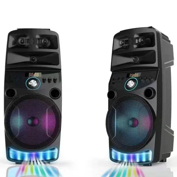 2000W High-power Bluetooth Speaker Portable Outdoor LED Trolley Case FM Radio Home Audio System Wired Microphone Homes Karaoke 4