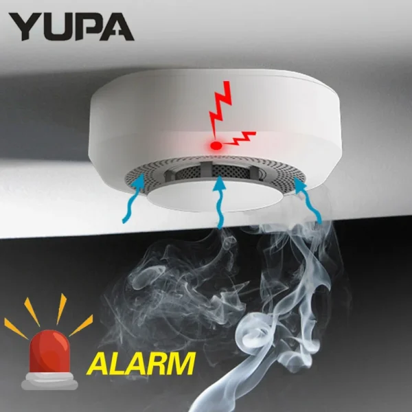 YUPA Independent Smoke Detector Sensor Fire Alarm System For Home Office Security Smoke Alarm Fire Protection Battery Powered 3