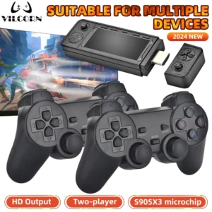 X9PRO TV Video Game Console Retro Game Stick 44+Emulator For PS1 PSP NDS N64 40000 Familes Games with 2.4G Dual Controller Gift 1