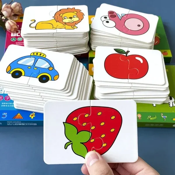 32 Pcs Enlightenment Card Matching Puzzle Early Education Cartoon Pattern Cognitive Boys and Girls Toys 1