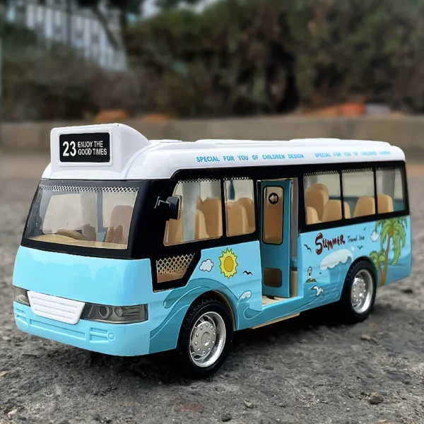 School Bus Toys Cars Plastics Little Cars City Bus With Sound And Light Up Friction Powered Cars Play Toys Gift For Kids 4