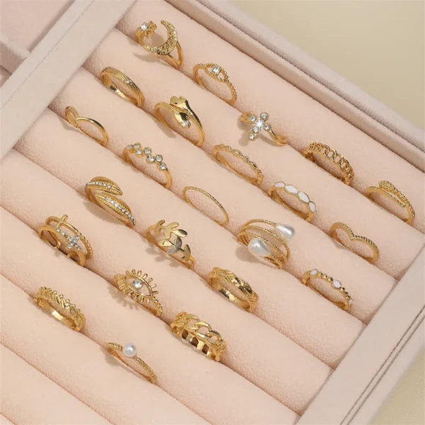 23 pieces women's ring rings luxury quality jewelry accessories new in  stainless costume jewelery 4