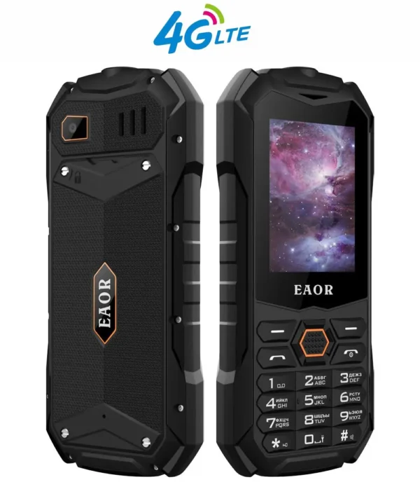 EAOR 4G/2G Slim Rugged Phone IP68 Real Three-Proof Feature Phone Big Battery Dual SIM Keypad Phones with Glare Torch Telephone 5