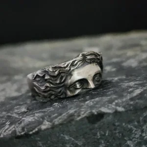 Retro Half Face Venus Ring For Men Women Greek Mythology Vintage Punk Gothic Art Open Ring Unisex Accessories Designer Jewelry 1