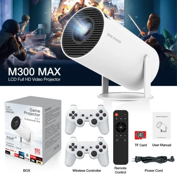 M300 MAX Retro video game consoles system mini Portable Intelligent Projector Home Projector Video Game Consoles Handheld 2