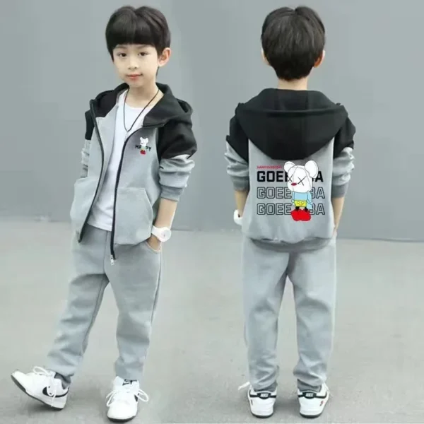 2024 New Spring Autumn Child Boy Clothing Set Letter Hoodies Coats + Pants 2Pcs Tracksuit Suit For Kids Children Present 6