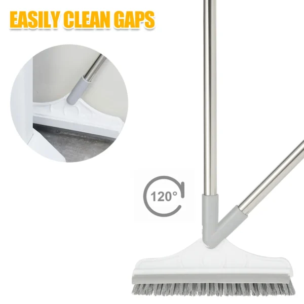 2 in 1 Floor Cleaning Brush Adjustable Floor Scrub Magic Broom with Long Handle and Squeegee Household Bathroom Cleaning Tool 6