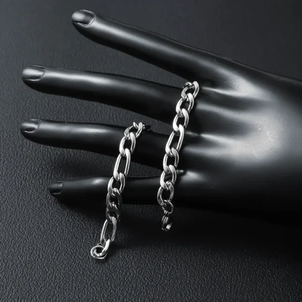 Punk 925 sterling silver 4/6MM 8 Inches Figaro Chain For Men Simple Women Hip Hop Bracelet Jewelry Party Accessories Wholesale 2